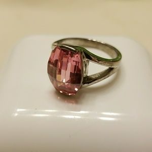 💗5/$25💗 Pink Gem Stone Rhodium Plated Ring